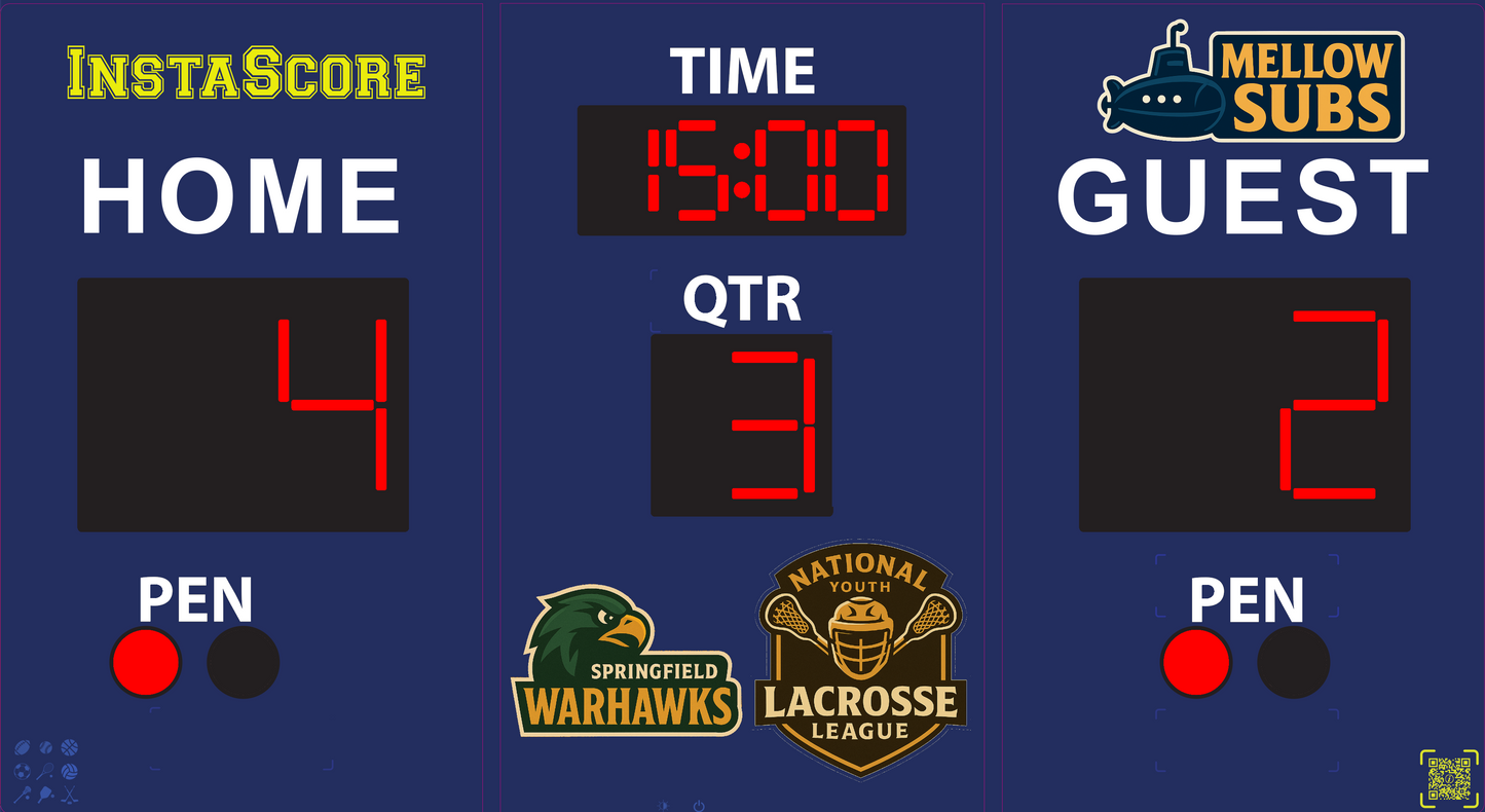 InstaScore Portable Digital Weatherproof Lacrosse Scoreboard