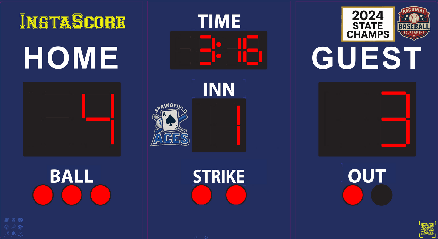 InstaScore Portable Digital Weatherproof Baseball Wiffle Ball Scoreboard