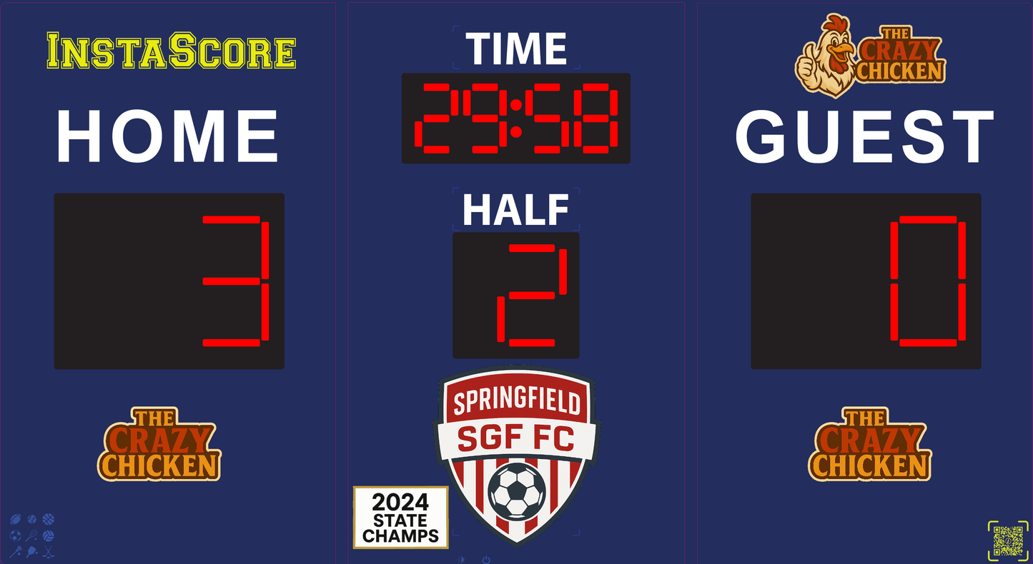 InstaScore Portable Digital Weatherproof Soccer Scoreboard Futsal Scoreboard