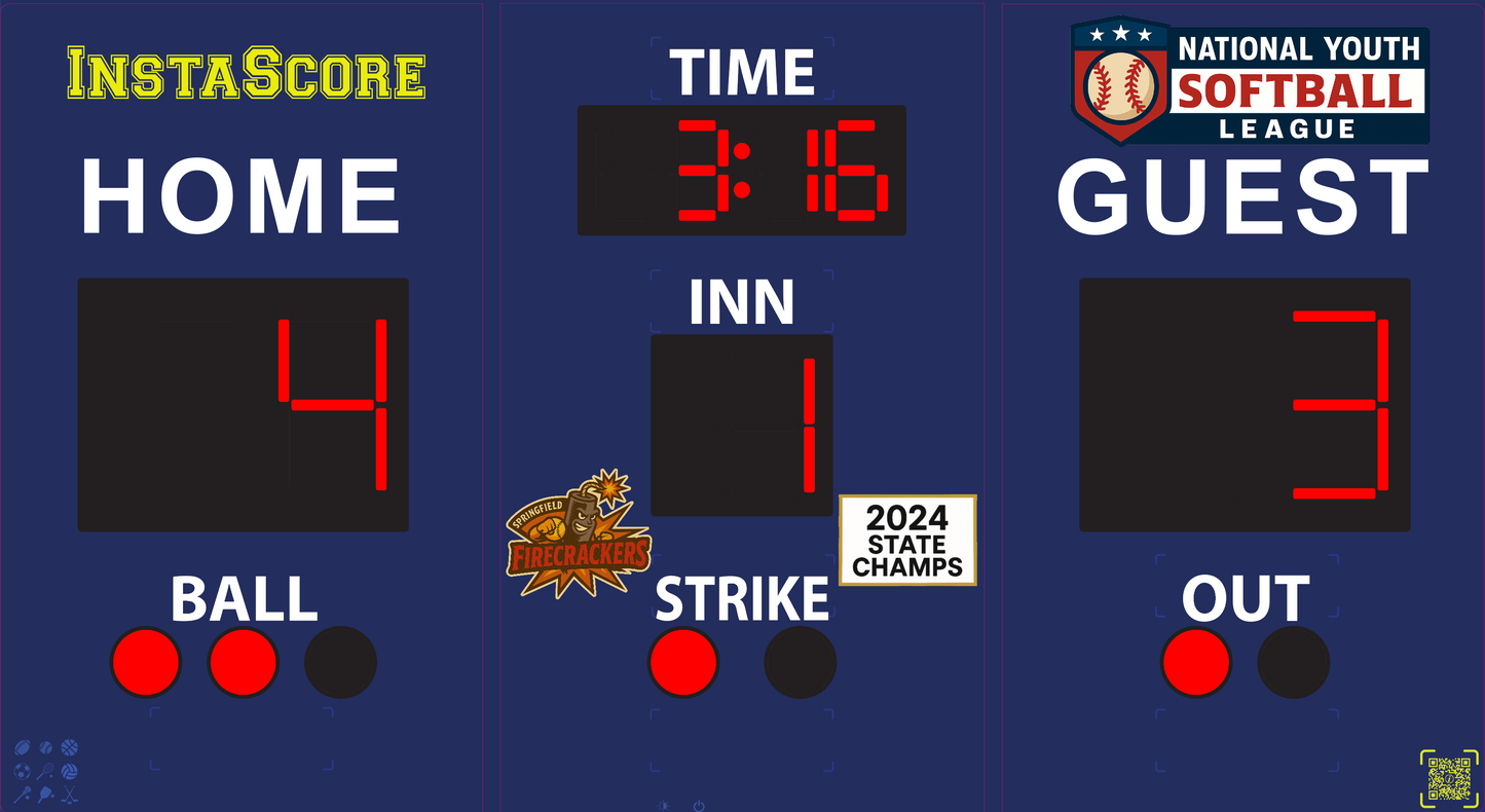 InstaScore Portable Digital Weatherproof Softball Scoreboard