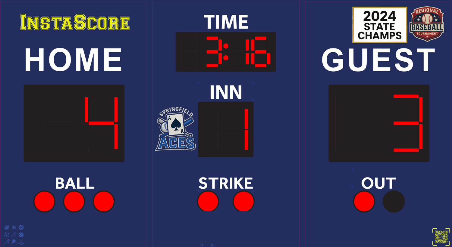 InstaScore Scoreboard Baseball Softball